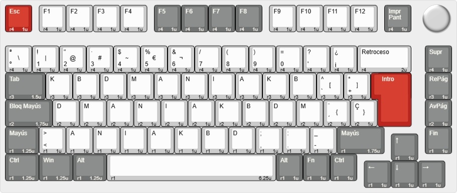 Layout ISO para el teclado Glorious GMMK PRO.