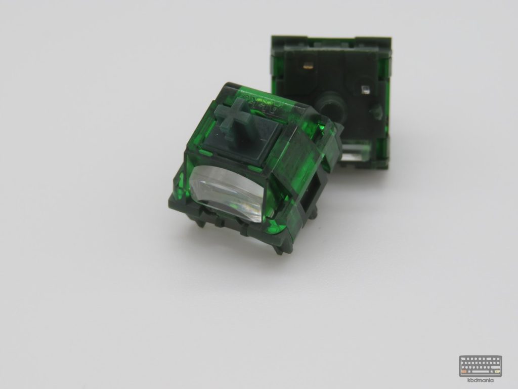 2 Akko Green Fog. Lineales. Top con difusor,stem y bottom verdes. Vista frontal y 5 pines.