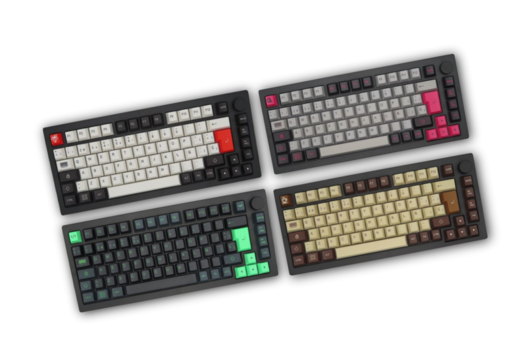 Conjunto de varios modelos de keycaps de kbdmania