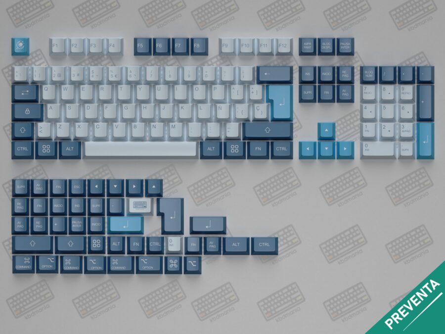 Conjunto de teclas en español, hechas en PBT/ cherry. =Para distribución ISO-ANSI, diseñado por kbdmania