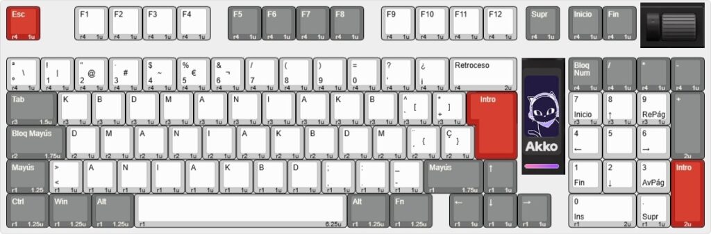 Layout de Akko 5098b ISO- ANSI Diagrama del layout akko 5098b ISO_ANSI