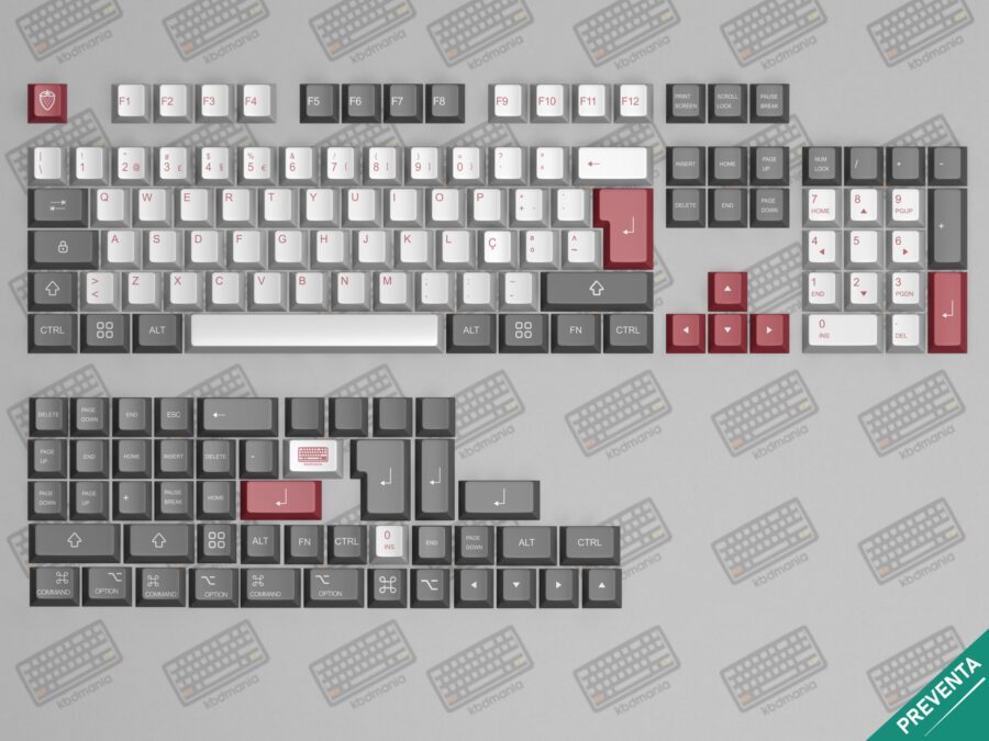 Set de keycaps Strawberry 2.0 render de layout Portugués | kbdmania