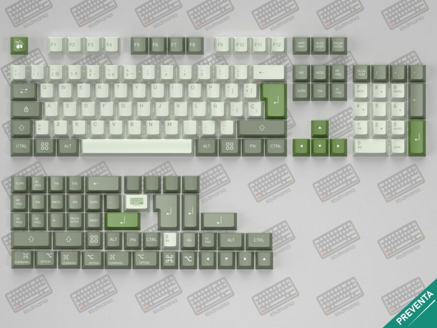 Render del set de keycaps OLIVE en español